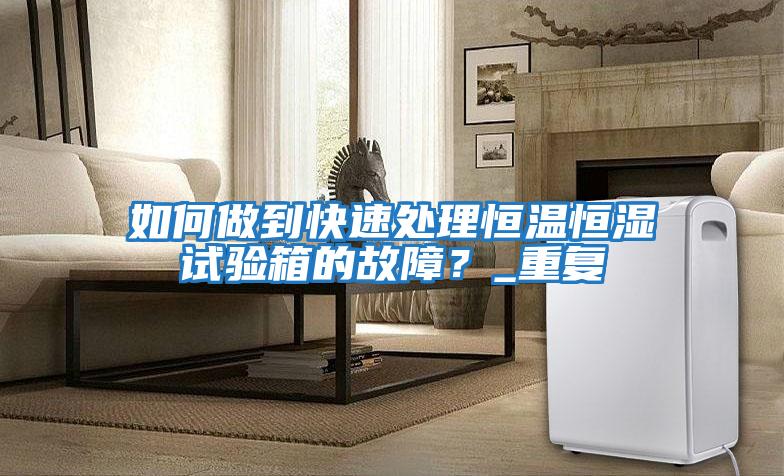 如何做到快速處理恒溫恒濕試驗箱的故障？_重復